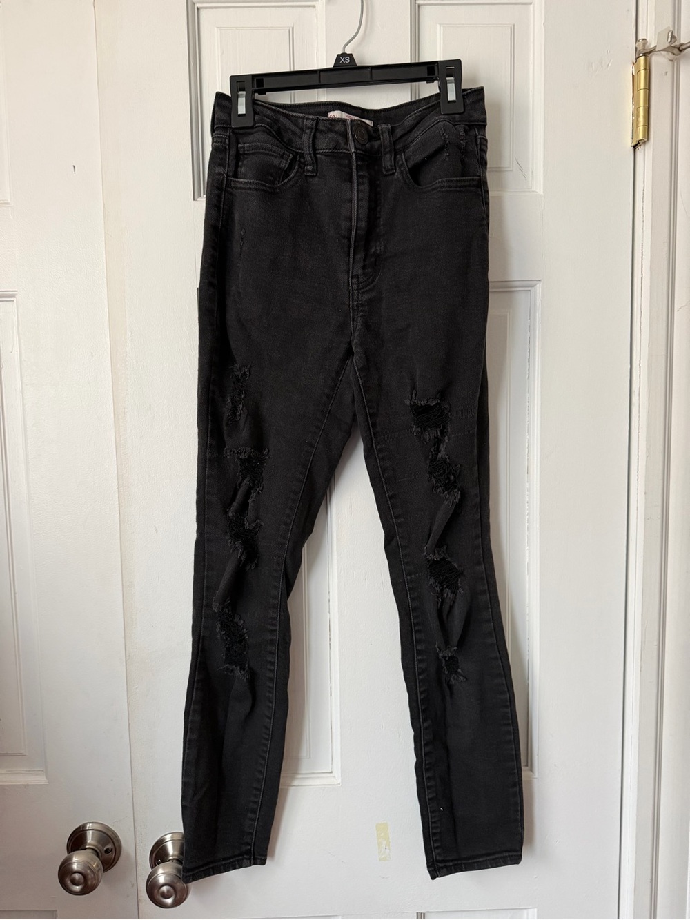 SO Black Distressed Skinny Jeans